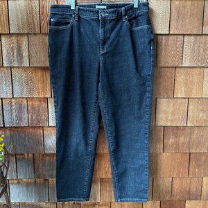 EUC Eileen Fisher Black Stretch Organic Cotton Denim Jeans in Size 14